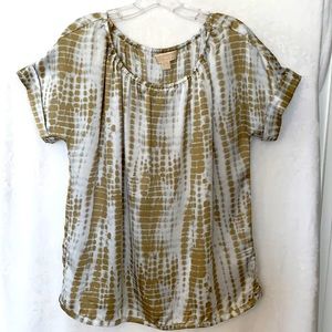 MICHAEL KORS ELASTICIZED SCOOP-NECK BLOUSE